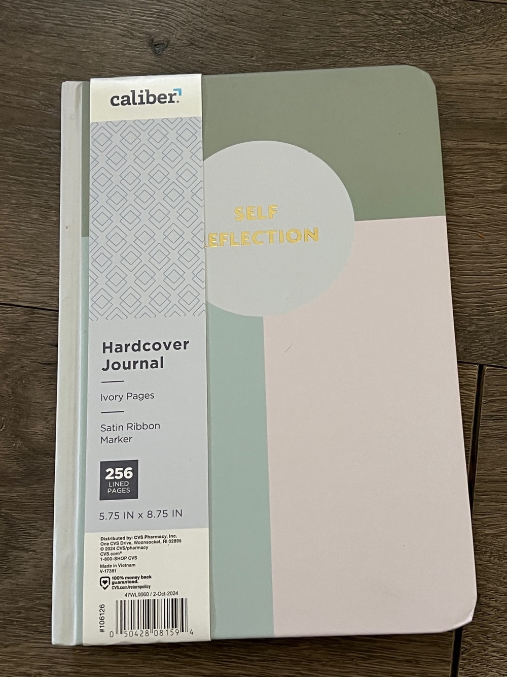 Caliber Hardcover Journal "Self Reflection"- 256 Ivory Pages, Satin Ribbon New